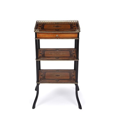 Lot 120 - A 19th century French marquetry etagere, 40cm...
