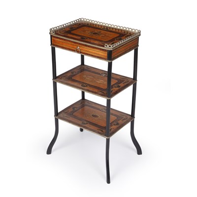 Lot 120 - A 19th century French marquetry etagere, 40cm...