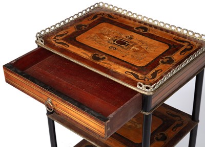 Lot 120 - A 19th century French marquetry etagere, 40cm...