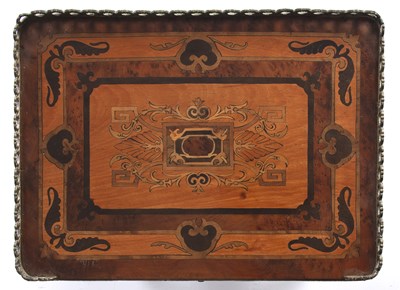 Lot 120 - A 19th century French marquetry etagere, 40cm...
