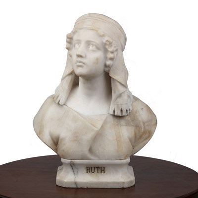 Lot 123 - Giuseppe Bessi (1857-1922) Alabaster head and...