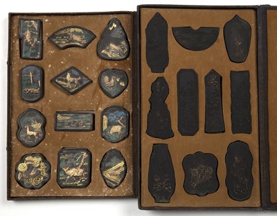 Lot 481 - Boxed ink block set Chinese containing twelve...