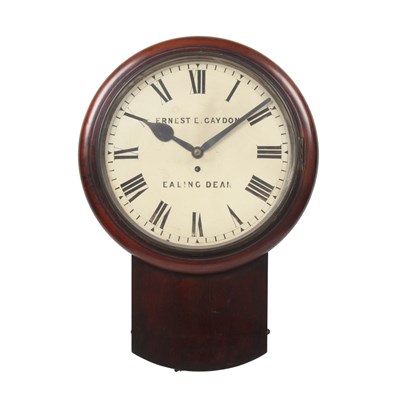 Lot 124 - A 19th century mahogany drop dial wall clock,...