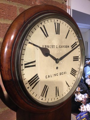 Lot 124 - A 19th century mahogany drop dial wall clock,...
