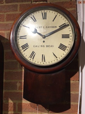 Lot 124 - A 19th century mahogany drop dial wall clock,...