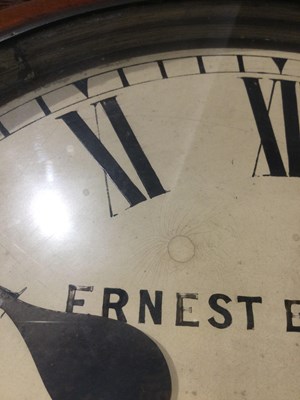 Lot 124 - A 19th century mahogany drop dial wall clock,...