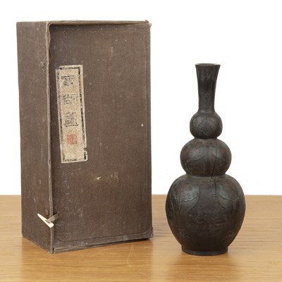 Lot 482 - Ink block in the form of a triple gourd vase...