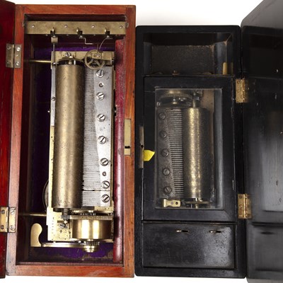 Lot 197 - A late 19th century Swiss music box with a...