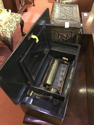 Lot 197 - A late 19th century Swiss music box with a...