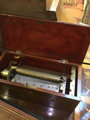 Lot 197 - A late 19th century Swiss music box with a...