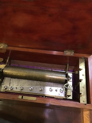 Lot 197 - A late 19th century Swiss music box with a...