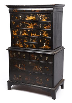 Lot 127 - A Regency and later chinoiserie black...