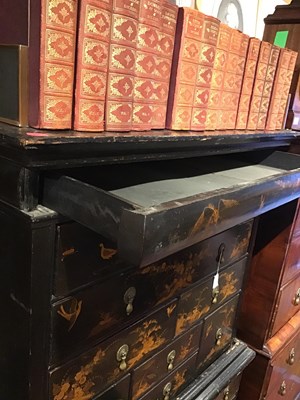 Lot 127 - A Regency style chinoiserie black lacquered...