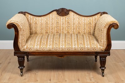 Lot 305 - A Georgian-style rosewood-framed sofa