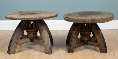 Lot 251 - A pair of rustic low occasional tables