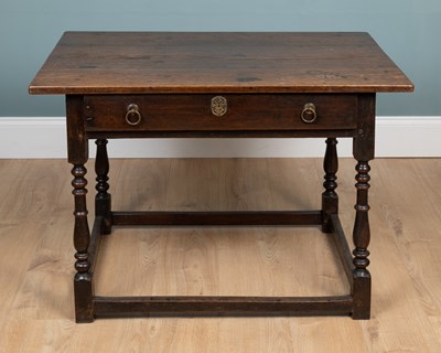 Lot 434 - An 18th century and later oak side table