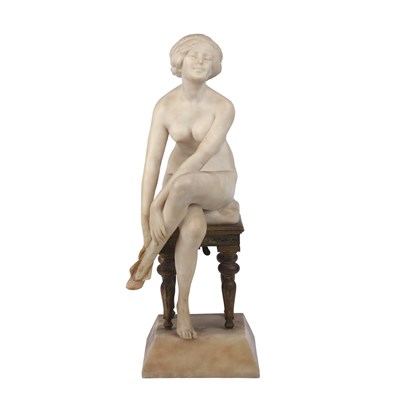 Lot 131 - Galileo Pochini (Italian 1800-1899) Alabaster...