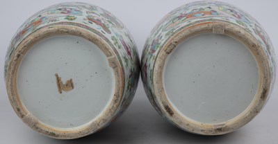 Lot 132 - A pair of 19th century Chinese canton vases,...