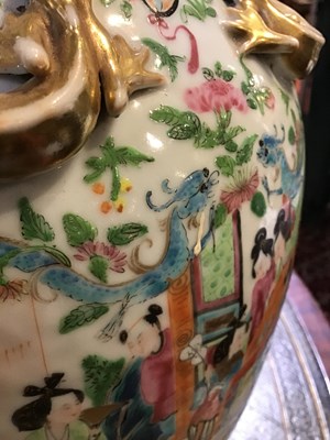 Lot 132 - A pair of 19th century Chinese canton vases,...