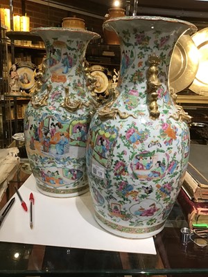 Lot 132 - A pair of 19th century Chinese canton vases,...