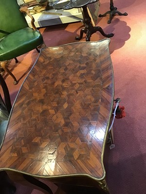 Lot 134 - A 19th century French parquetry kingwood side...