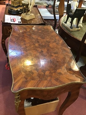 Lot 134 - A 19th century French parquetry kingwood side...