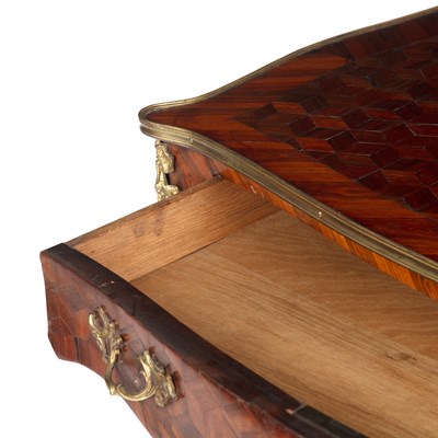 Lot 134 - A 19th century French parquetry kingwood side...