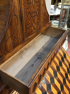 Lot 135 - A George II cedarwood and parquetry bureau,...