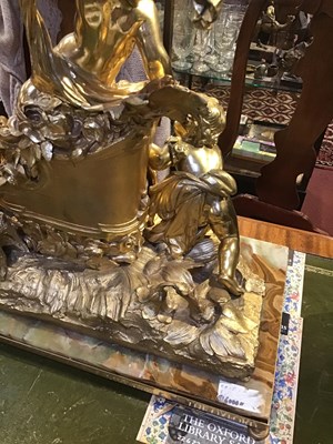 Lot 180 - A early 20th century French heavy gilt bronze...