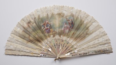 Lot 210 - Five 19th century French of mother of pearl...