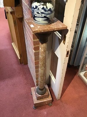 Lot 158 - A 19th century French marble column with brass...