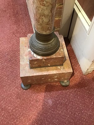 Lot 158 - A 19th century French marble column with brass...