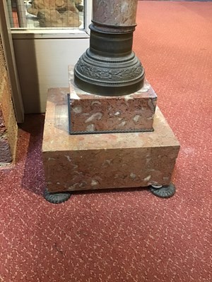 Lot 158 - A 19th century French marble column with brass...
