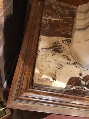 Lot 157 - A 19th century French walnut marble topped...