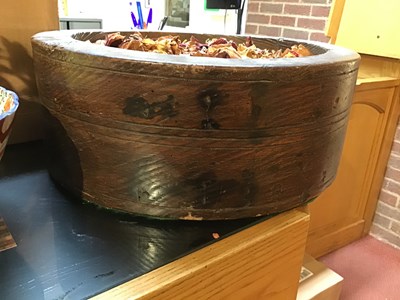 Lot 160 - An 18th century turned elm bowl, 30cm diameter