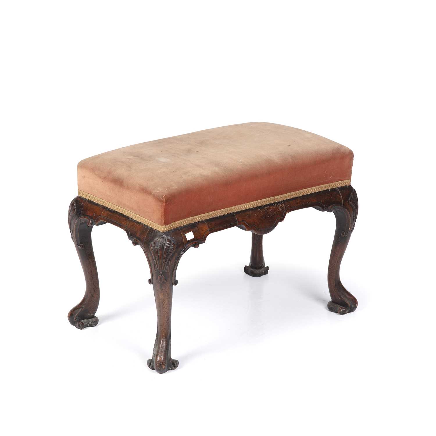 Lot 170 - A late 18th century walnut stool with...