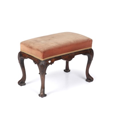 Lot 170 - A late 18th century walnut stool with...