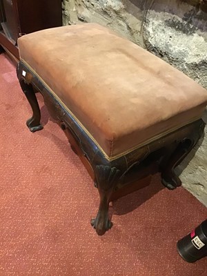 Lot 170 - A late 18th century walnut stool with...