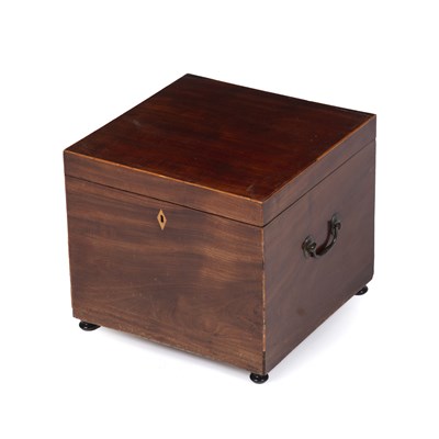 Lot 85 - A George III mahogany cellarette with brass...
