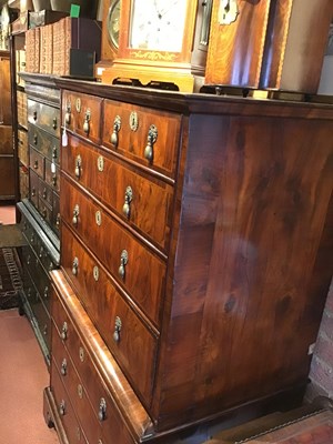 Lot 140 - A George II figured rosewood chest on chest...