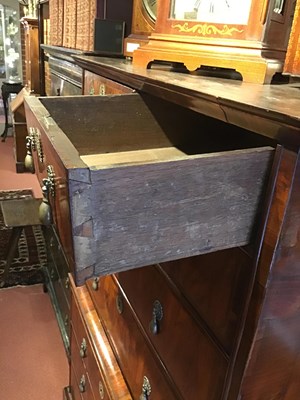 Lot 140 - A George II figured rosewood chest on chest...