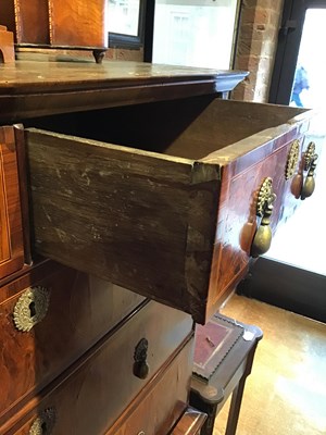 Lot 140 - A George II figured rosewood chest on chest...
