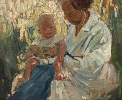 Lot 120 - Dorothea Sharp (1874-1955) Mother and Child...