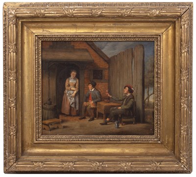 Lot 153 - 18th century English school Figures seated...