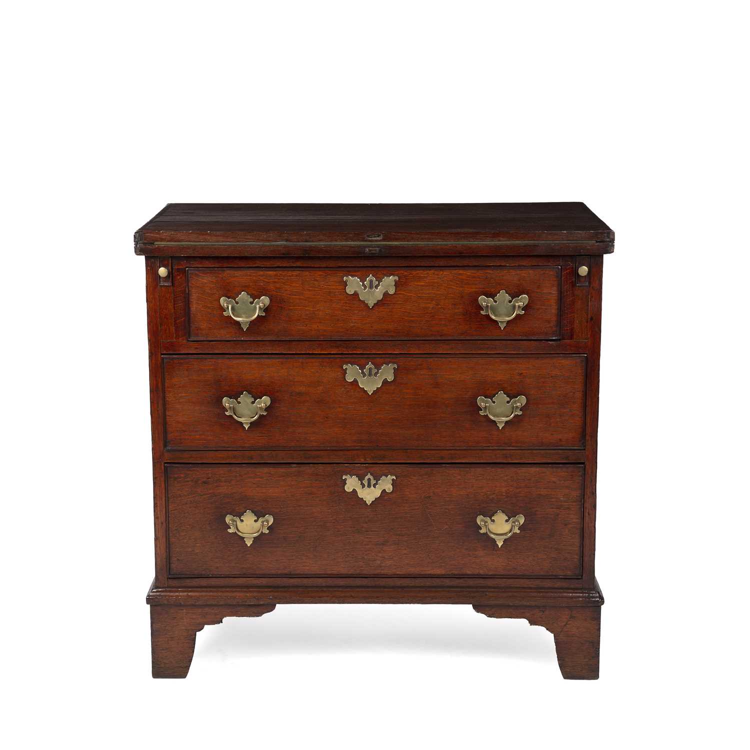 Lot 164 - A Georgian oak bachelor's chest with a fold...
