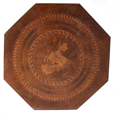 Lot 187 - A 19th century walnut marquetry inlaid centre...