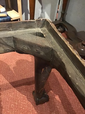 Lot 165 - An 18th century walnut stool with tapestry...