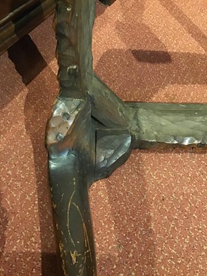 Lot 165 - An 18th century walnut stool with tapestry...