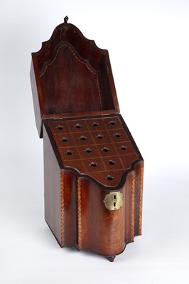 Lot 171 - A George III mahogany knife box with fitted...