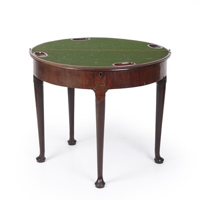 Lot 166 - A George II mahogany two fold card and tea...